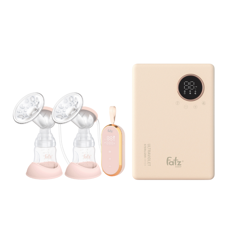 Combo Máy Hút Sữa Điện Đôi Fatzbaby Resonance 5 + Máy Tiệt Trùng Sấy Khô UVC - LED Fatzbaby King 2