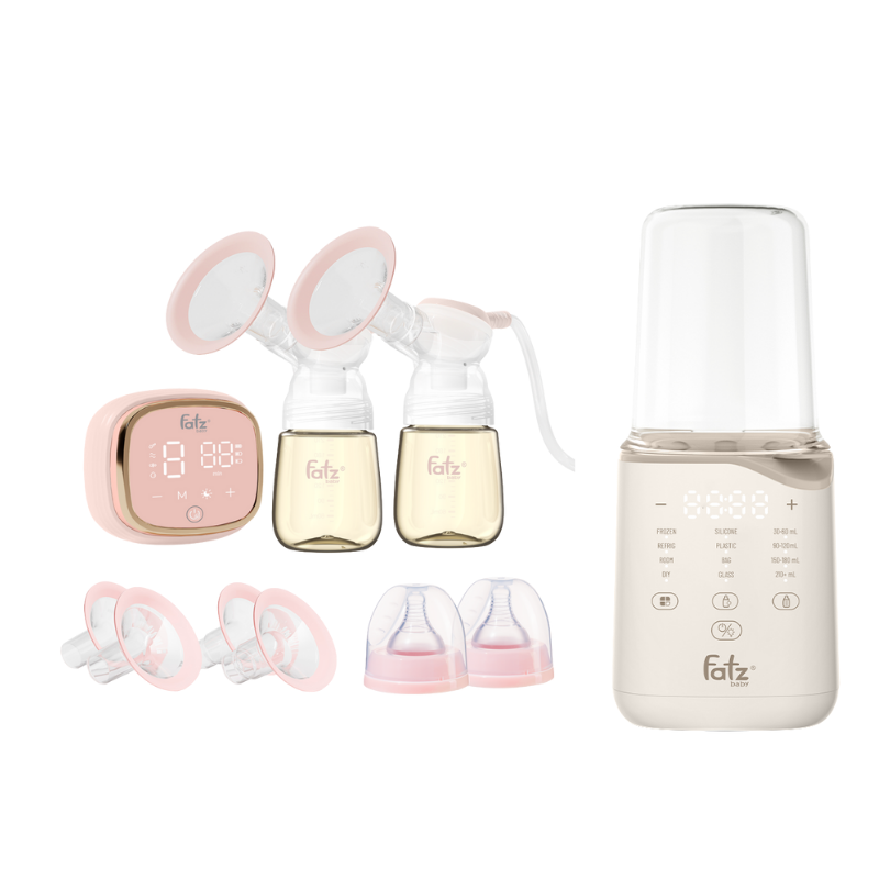 Combo Máy Hút Sữa Điện Đôi - Fatzbaby Resonance 6+ Plus +  Máy Hâm Sữa & Tiệt Trùng Siêu Tốc Thông Minh Fatzbaby Mono 11 Plus