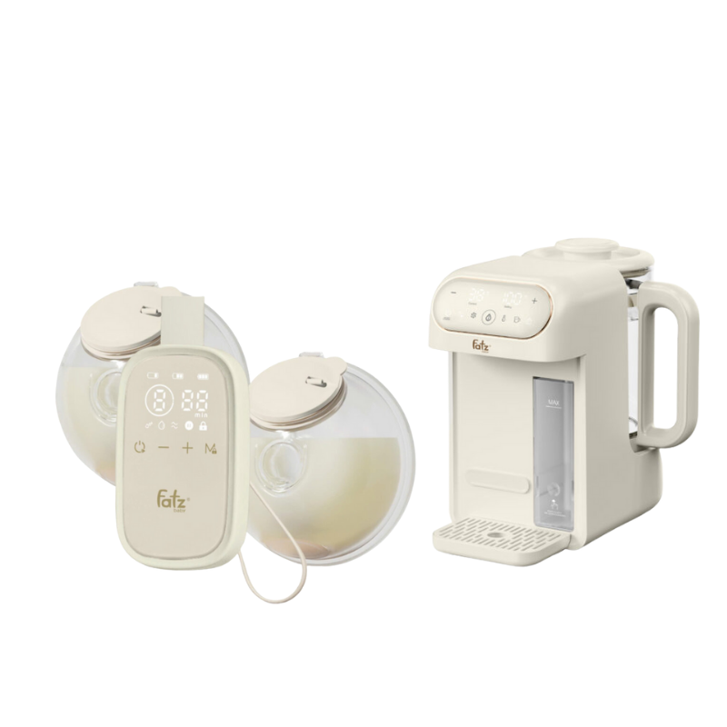 Combo Máy Hút Sữa Điện Đôi Rảnh Tay Fatzbaby TwinFree 5 + Máy Đun Và Hâm Nước Pha Sữa Thông Minh Tiện Lợi Fatzbaby Smart 12 Plus