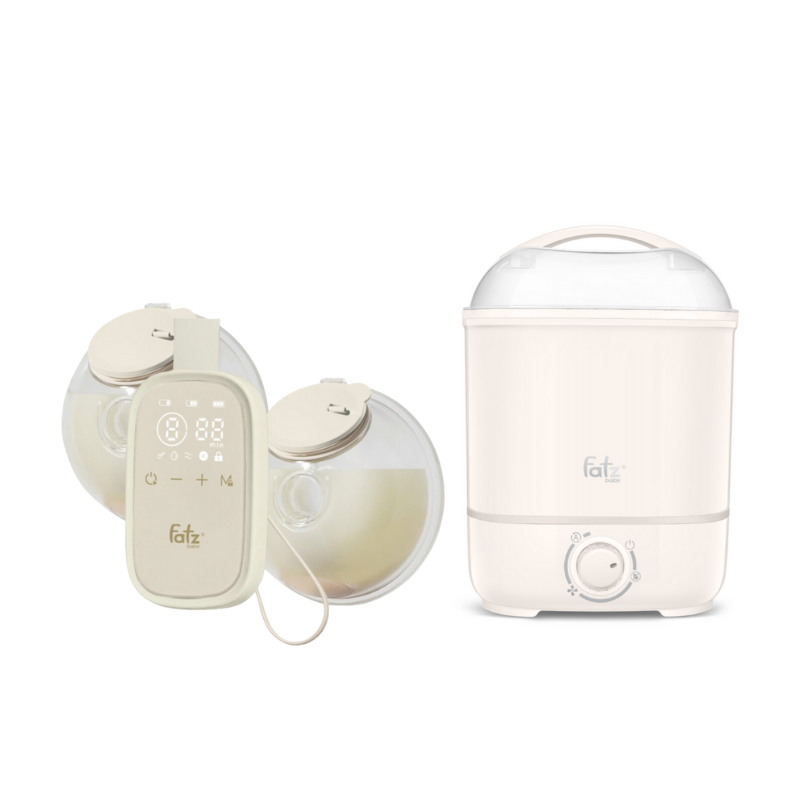 Combo Máy Hút Sữa Điện Đôi Rảnh Tay Fatzbaby TwinFree 5 + Máy Tiệt Trùng Hơi Nước Sấy Khô Fatzbaby Sumo 4
