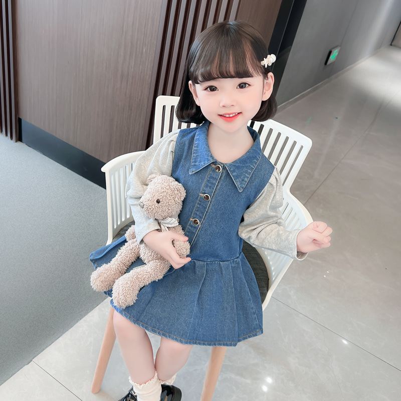 DV523 - Đầm Jean Cho Bé Phong Cách