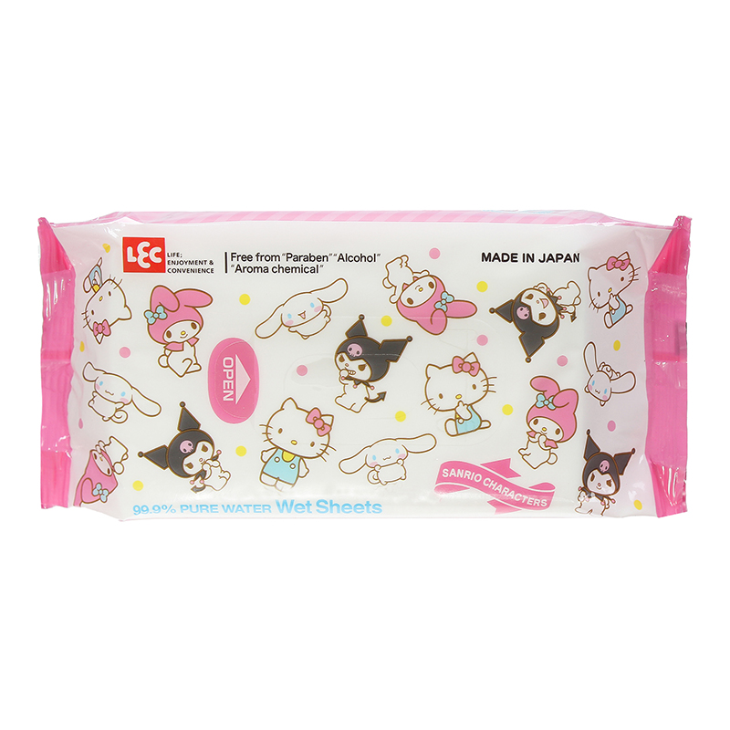 Giấy ướt LEC 99,9% nước tinh khiết SANRIO E90384 80 tờ