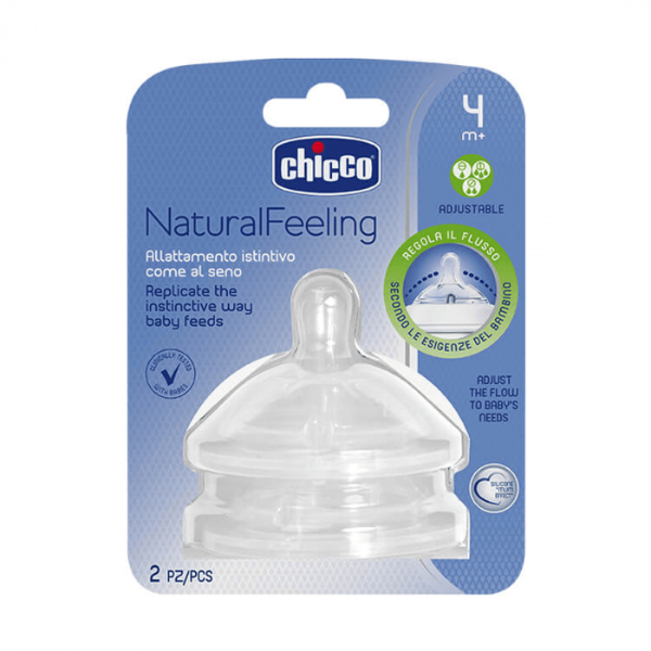Hai Núm Ty Thay Natural Feeling Điều Chỉnh Dòng Chảy Chicco 4M+