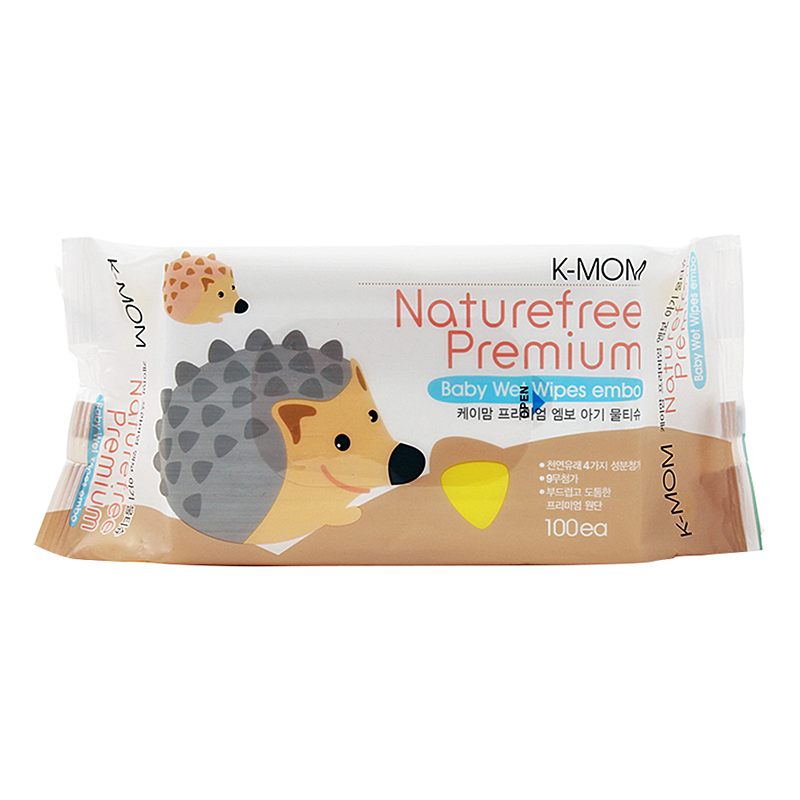Khăn ướt cao cấp vân nổi K-Mom Hàn Quốc (100 chiếc) - Vỏ nâu