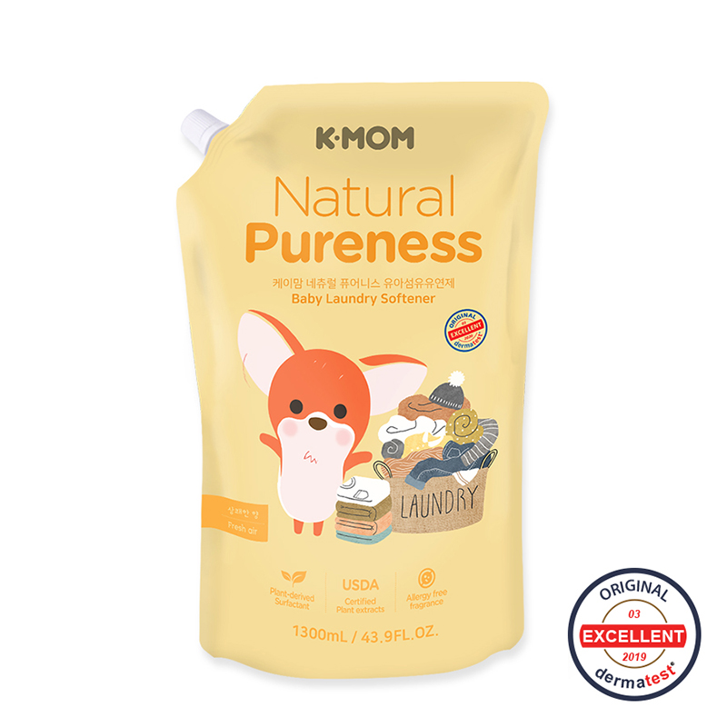 Nước xả vải sơ sinh hữu cơ K-Mom Hàn Quốc (túi 1300ml)