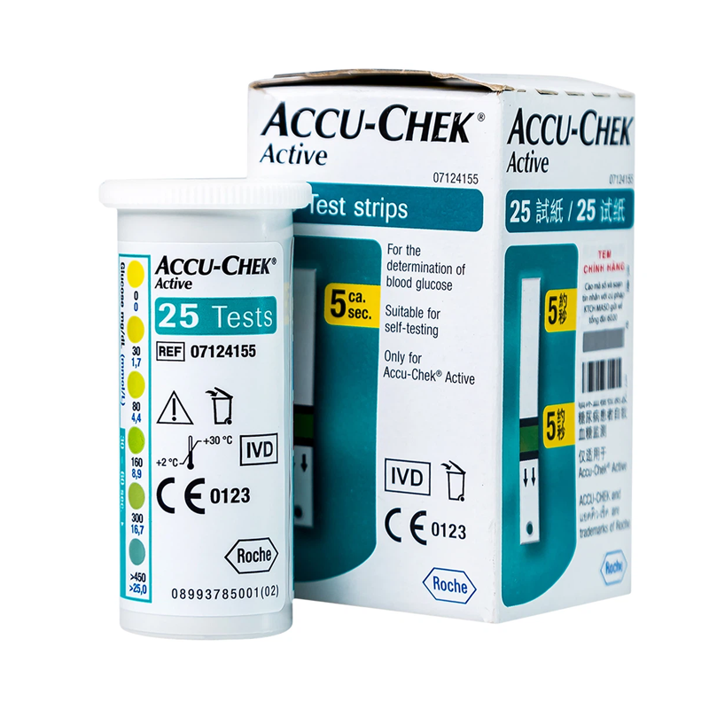 Que Thử Đường Huyết Accu-Chek Active (25 Que)