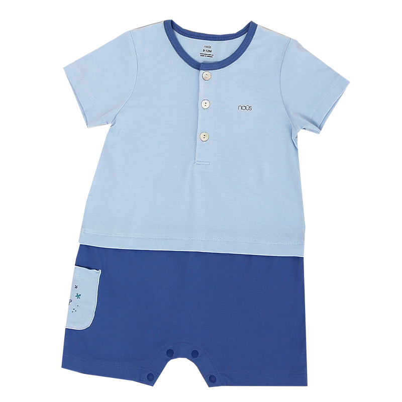 S512S1OM9M165 - Bộ quần áo Nous Body cộc vải Nu Petit - Màu xanh lơ nhạt