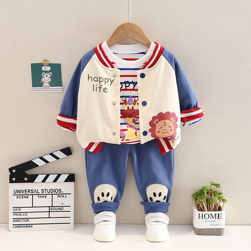 ST505 - Set Quần Áo và Áo Khoác Bomber Bé Trai Hoạ Tiết Động Vật