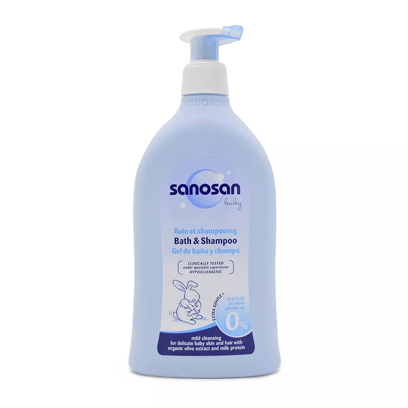 Sữa tắm gội dịu nhẹ Sanosan chiết xuất olive hữu cơ 500ml