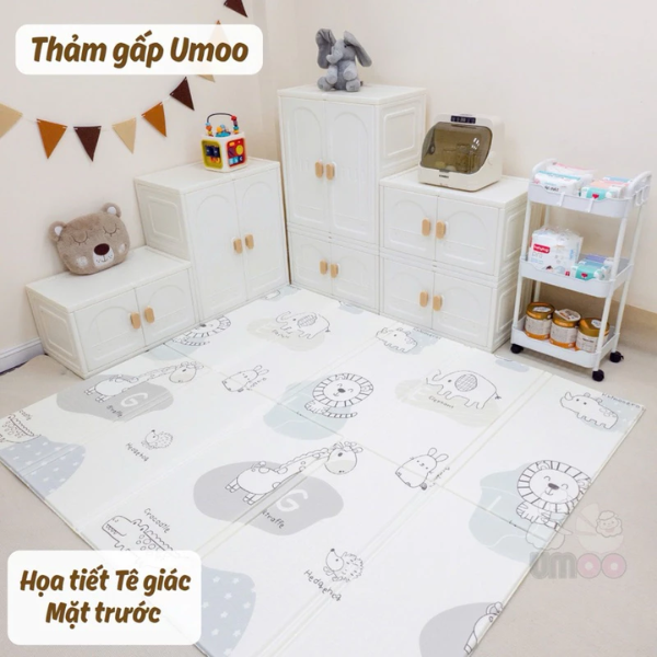 Thảm Gấp Umoo 1.5cm UM-0766 Họa Tiết Tê Giác (1m8x2m)