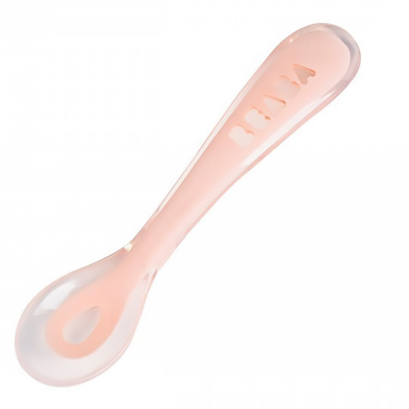 Thìa Cầu Vồng Chống Trượt Silicone Béaba Hồng Gold