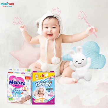 So sánh bỉm Bobby và bỉm Merries cho trẻ sơ sinh, nên mua loại nào?