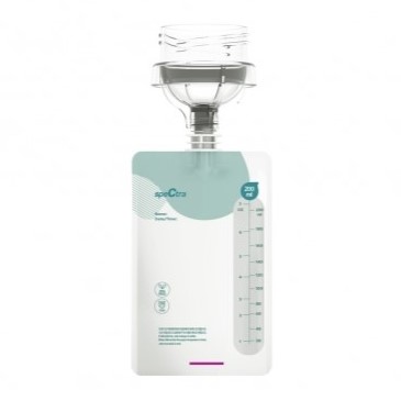 Túi Trữ Sữa Cảm Biến Nhiệt Nắp Vặn Có Cổ Nối Spectra 200ml (10 Túi/Hộp)