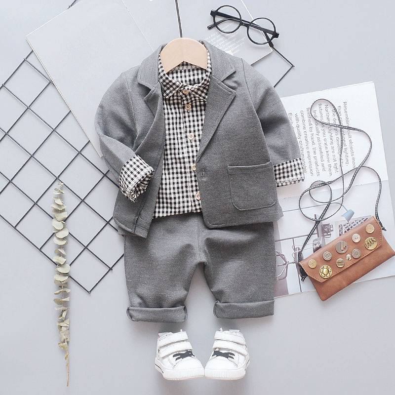 V517 - Set Đồ Vest Áo Sơ Mi Kẻ Sọc Phong Cách Hàn Quốc - Màu Xám