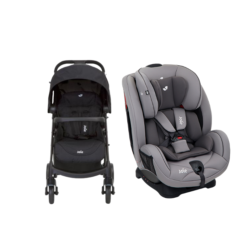 Xe Đẩy Trẻ Em Joie Muze LX W/ FM Coal + Ghế ngồi ô tô trẻ em Joie Stages Gray Flannel