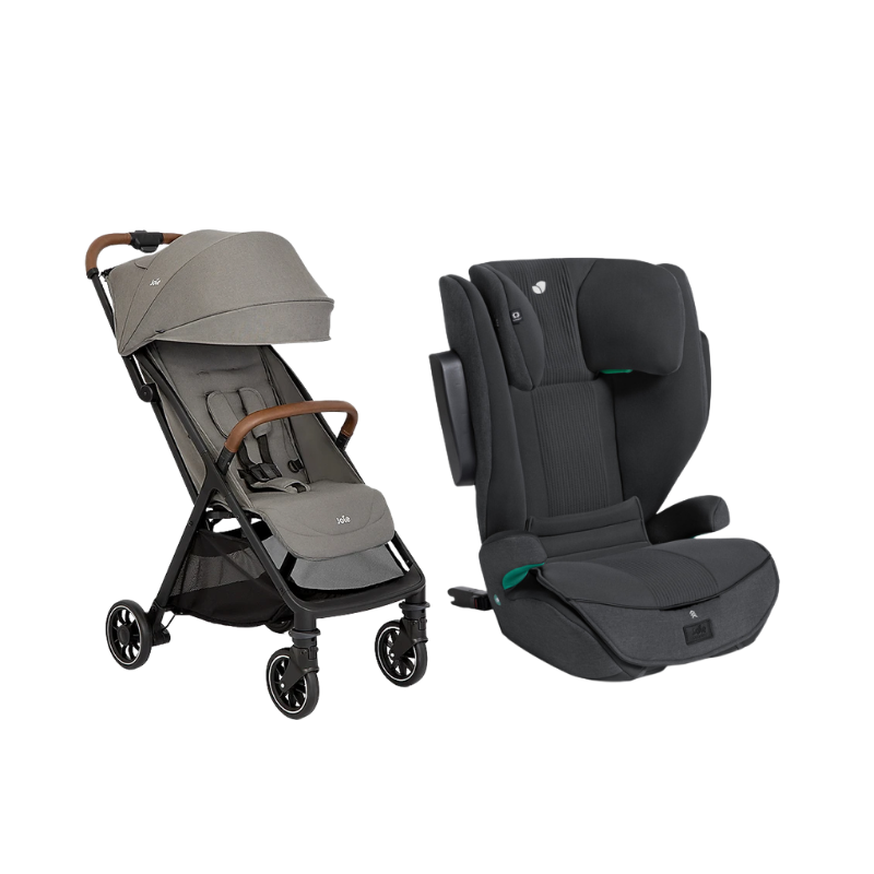 Xe Đẩy Trẻ Em Joie Pact Pro W/ RC & ADPT Pebble + Ghế Ngồi Ô Tô Trẻ Em Joie I-Traver Signature Ebony