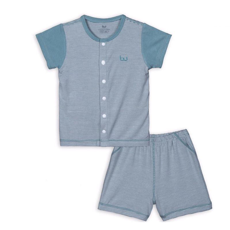 BB010. green- Set đồ đùi tay ngắn cúc giữa cho bé- Bu