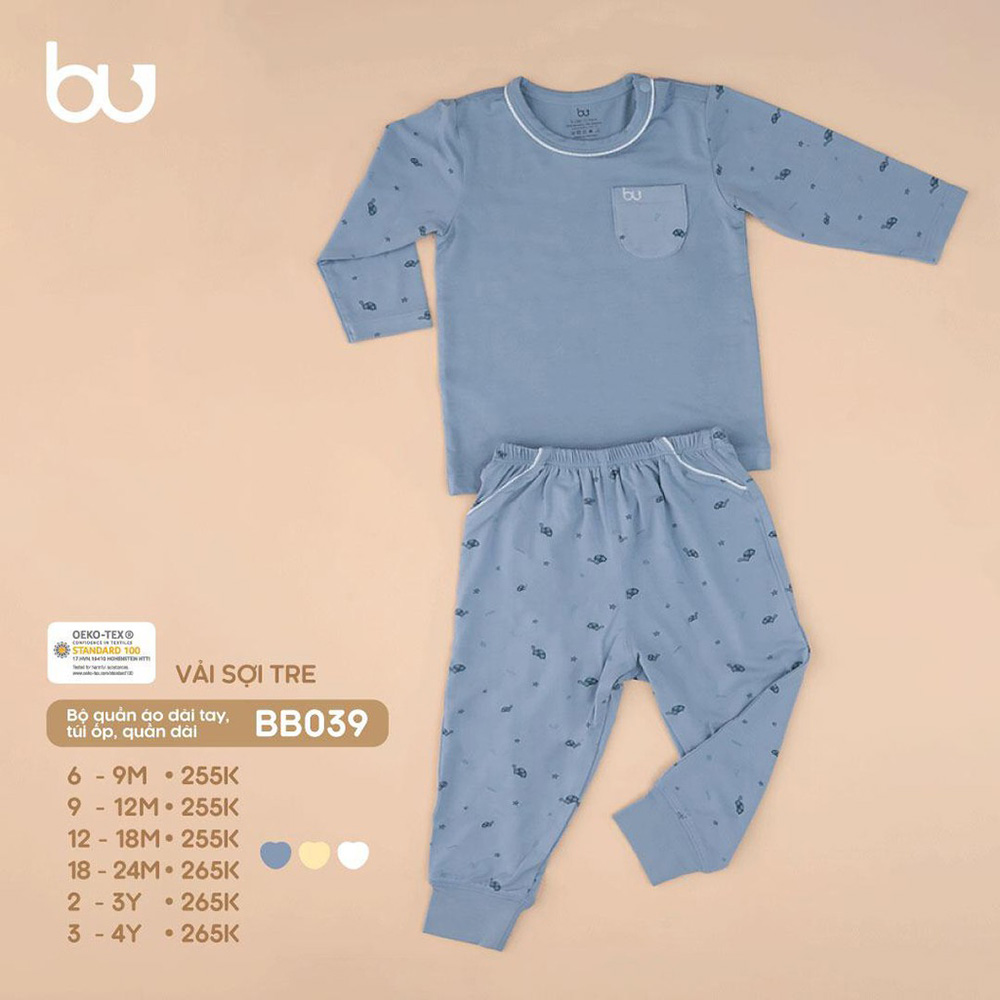 BB039.blue - Bộ quần áo dài tay túi ốp Bu