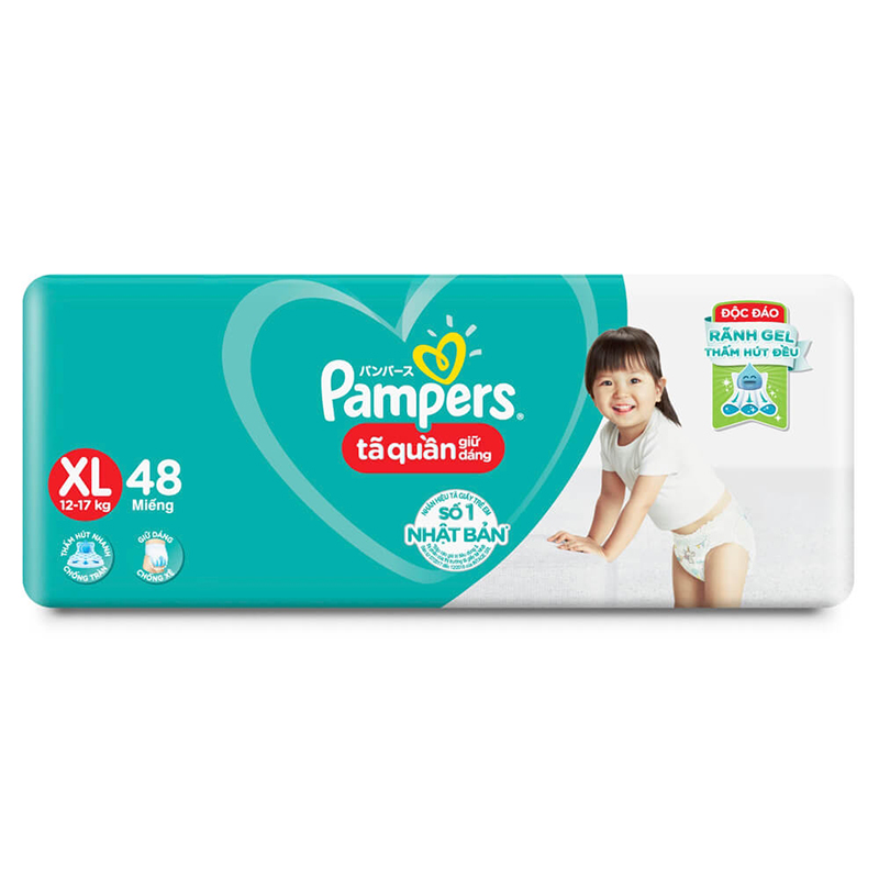 Bỉm - Tã quần Pampers Jumbo size XL 48 miếng (Bé 12-17kg)