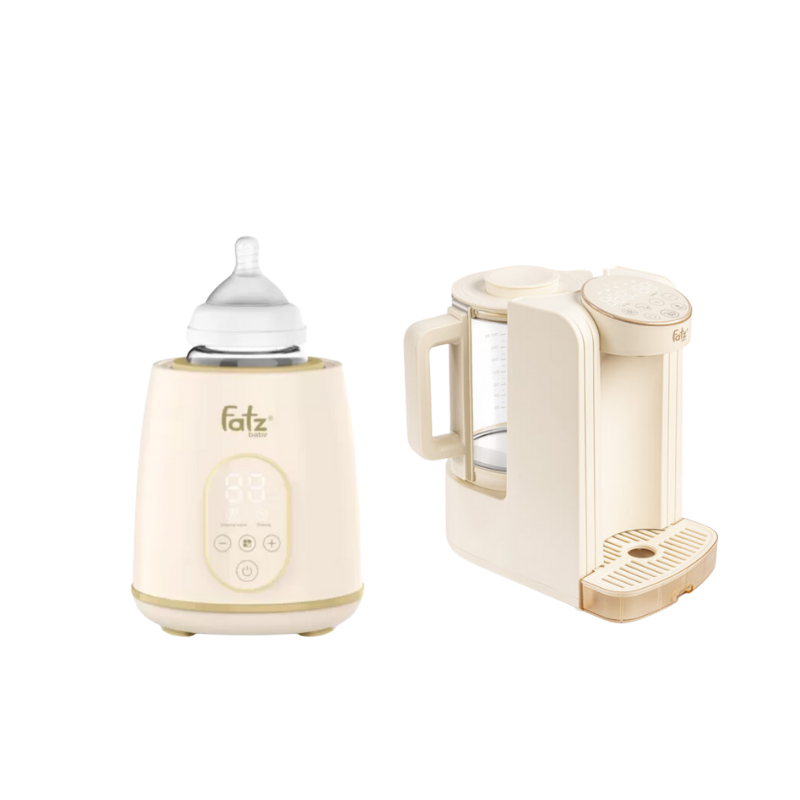 Combo Máy Lắc Và Giữ Ấm Bình Sữa Thông Minh Cho Bé Fatzbaby Shake 2 + Máy Đun Và Hâm Nước Pha Sữa Thông Minh Tiện Lợi Fatzbaby Smart 8 Plus