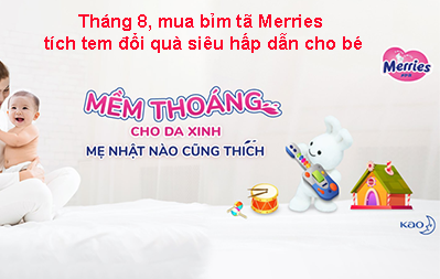 Mua bỉm tã Merries - tích tem đổi quà siêu hấp dẫn