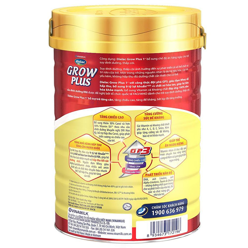 Sữa Bột Vinamilk Dielac Grow Plus 1 900g 1 2 Tuổi Sữa Dielac Grow Plus Moby Com Vn