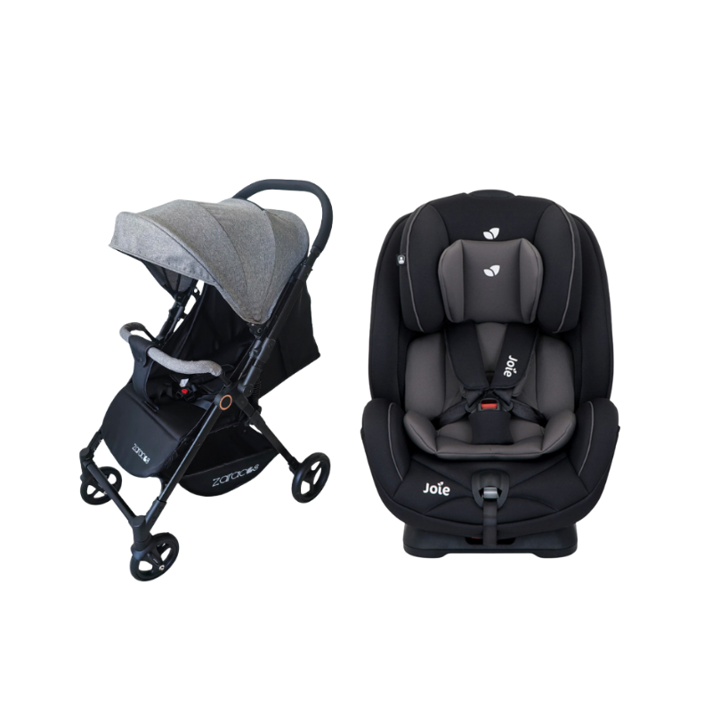 Xe đẩy cho bé Zaracos Suber 2976 + Ghế Ngồi Ô Tô Trẻ Em Joie Stages Coal