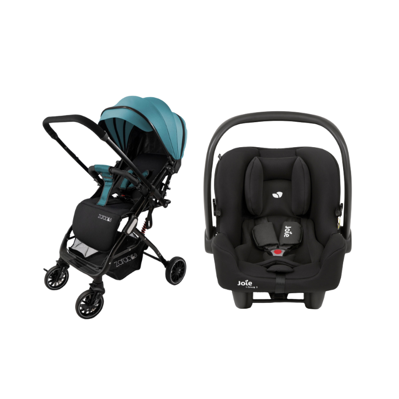 Xe Đẩy Trẻ Em Gấp Gọn Zaracos Evian 2996 + Ghế Ngồi Ô Tô Trẻ Em Joie i-Snug 2 Shale