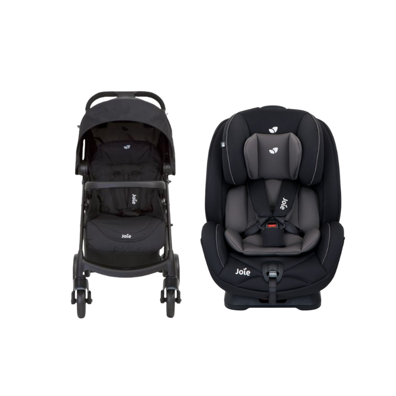Xe Đẩy Trẻ Em Joie Muze LX W/ FM Coal + Ghế Ngồi Ô Tô Trẻ Em Joie Stages Coal