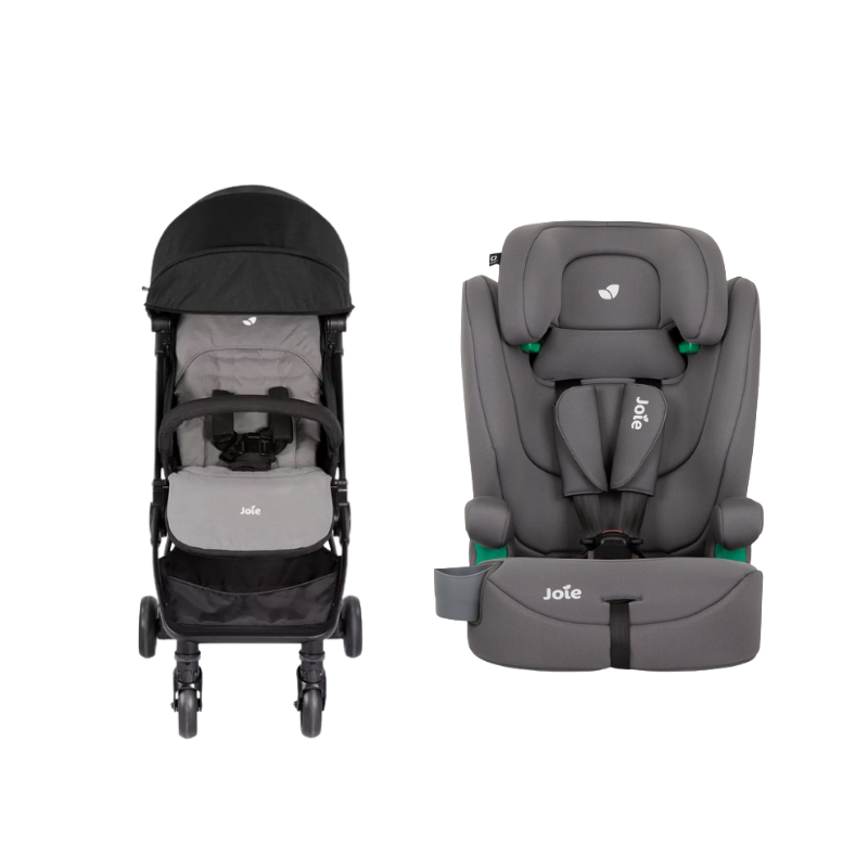 Xe đẩy trẻ em Joie Pact W/ RC&ADPT&TB Ember + Ghế Ngồi Ô Tô Trẻ Em Joie Elevate R129 Thunder