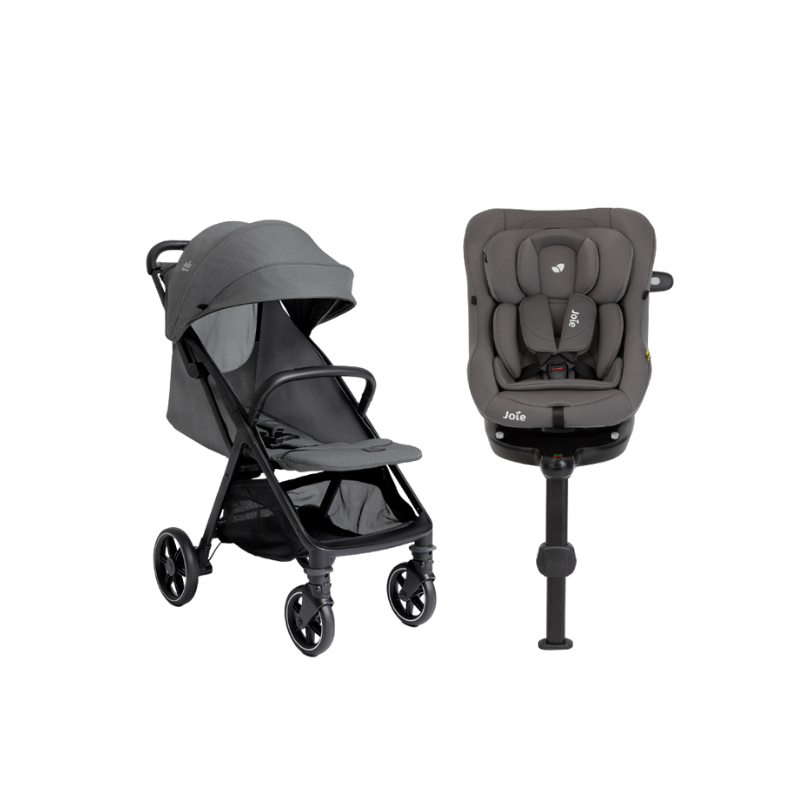 Xe Đẩy Trẻ Em Joie Parcel LX Signature Ebony + Ghế Ngồi Ô Tô Trẻ Em Joie I-Pivot 360 Thunder
