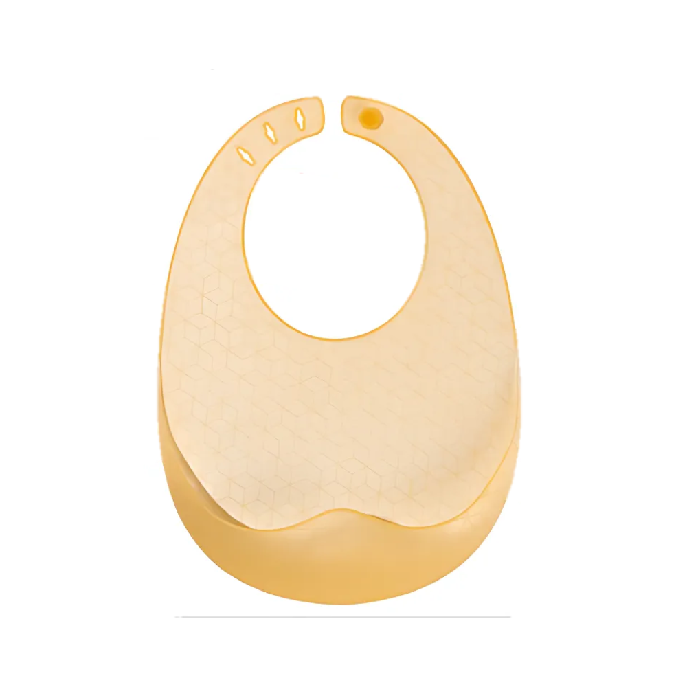 Yếm Ăn Dặm Có Máng Silicone Cho Bé Aibedo (Yellow)