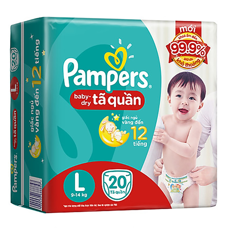 Bỉm - Tã quần Pampers Econ size L 20 miếng (Bé 9-14kg)