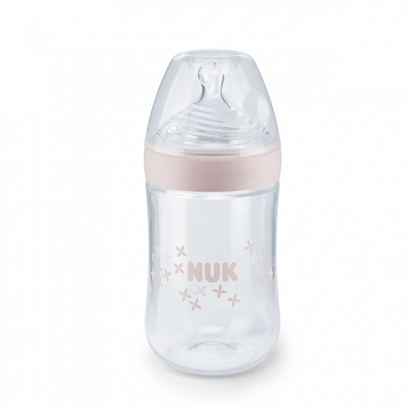 Bình sữa NUK Nature Sense Nhựa PP 260ml núm ti S1 - M - màu Hồng