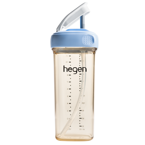 Bình tập uống Hegen Straw cup PPSU 330ml màu xanh dương