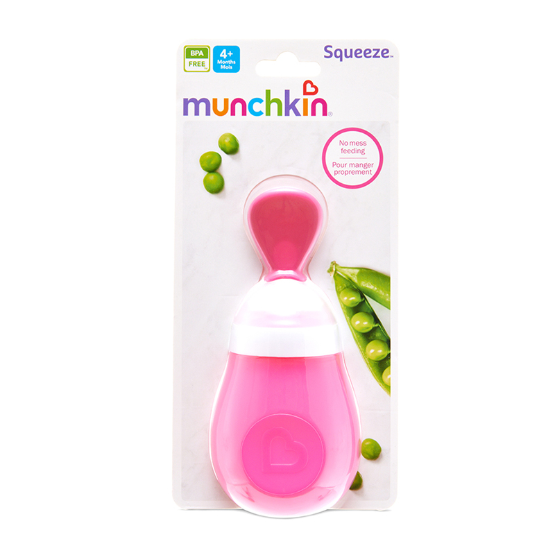 Bình thìa ăn dặm Munchkin màu hồng