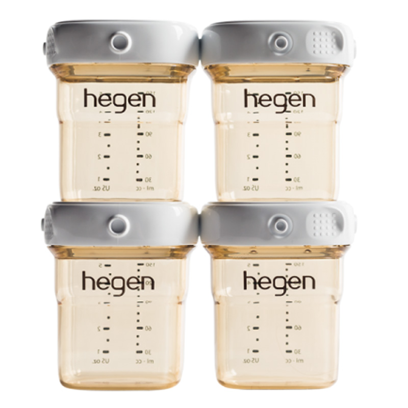 Bình trữ sữa Hegen PPSU 150ml nắp màu trắng (Combo 4 bình)