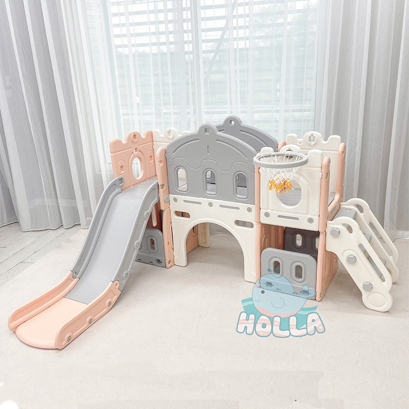 Bộ Cầu Trượt Liên Hoàn Holla HL-10184 Màu Hồng