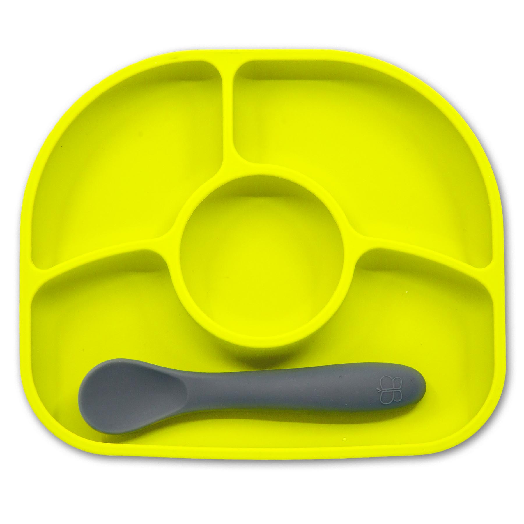 Bộ khay ăn kèm thìa silicone (FDA) bbluv Yumi (Lime)