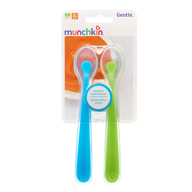 Bộ thìa Silicone Munchkin (2 chiếc) (xanh lơ + xanh lá)