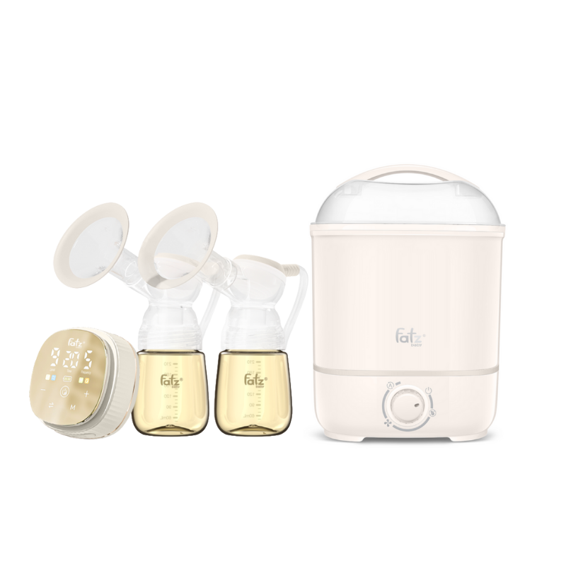 Combo Máy Hút Sữa Điện Đôi Fatzbaby Resonance 12 Plus + Máy Tiệt Trùng Hơi Nước Sấy Khô Fatzbaby Sumo 4