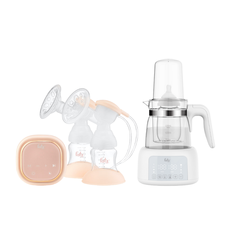 Combo Máy Hút Sữa Điện Đôi Fatzbaby Resonance 3 + Máy Đun Và Hâm Nước Pha Sữa Fatzbaby Quick 12 Plus+