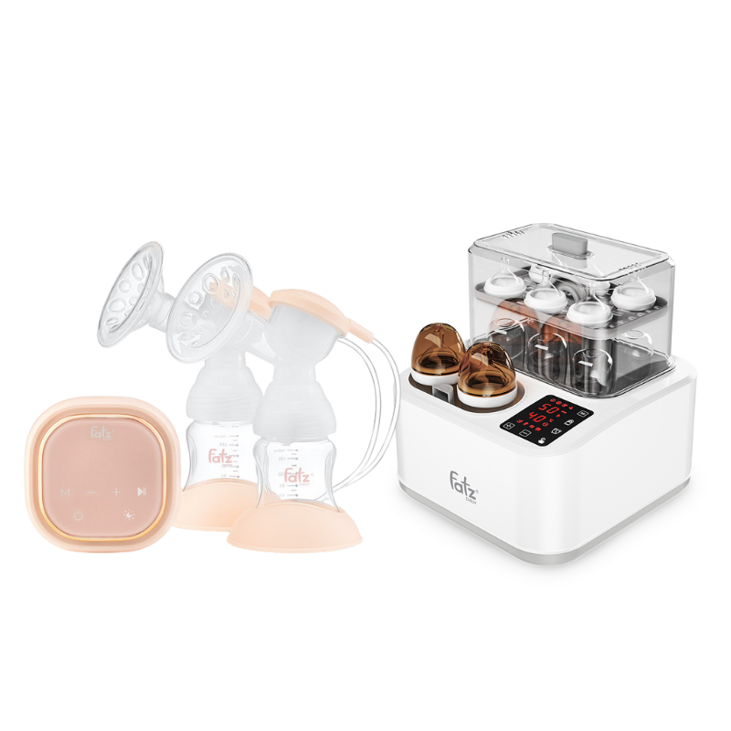 Combo Máy Hút Sữa Điện Đôi Fatzbaby Resonance 3 + Máy Tiệt Trùng Sấy Khô Nấu Cháo Thông Minh Tích Hợp Máy Hâm Sữa Fatzbaby Captain 2
