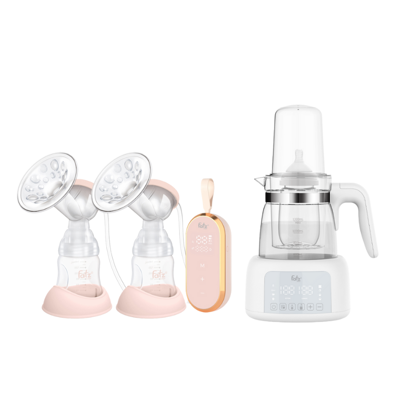 Combo Máy Hút Sữa Điện Đôi Fatzbaby Resonance 5 + Máy Đun Và Hâm Nước Pha Sữa Fatzbaby Quick 12 Plus+