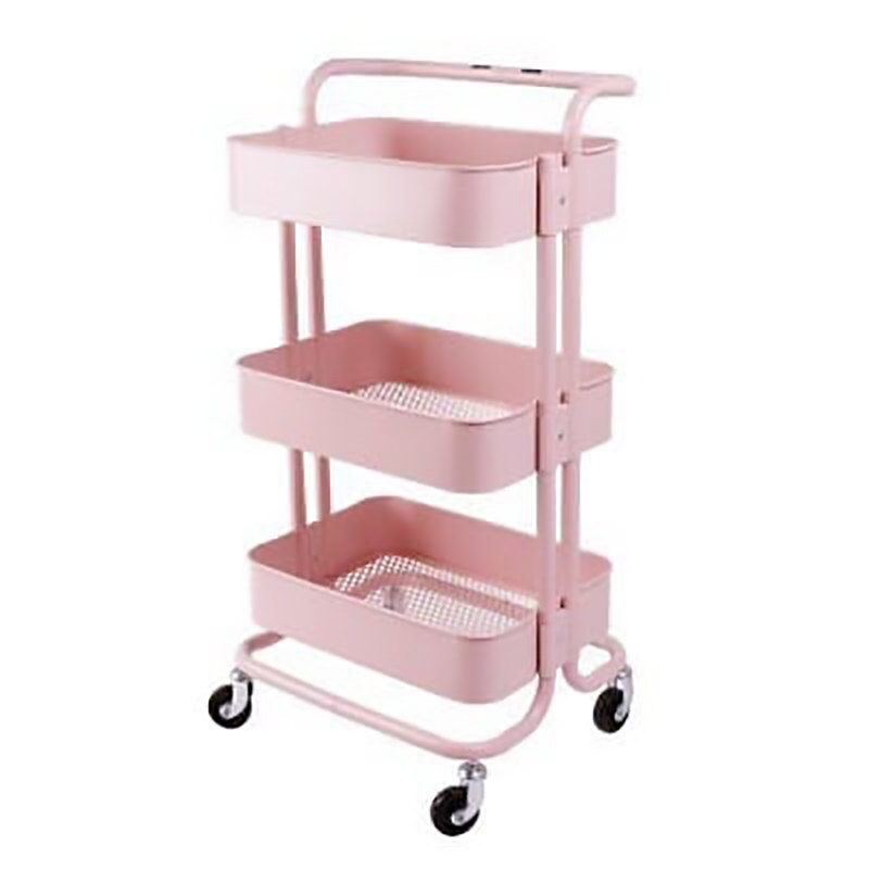 Kệ để đồ 3 tầng Trolly màu hồng
