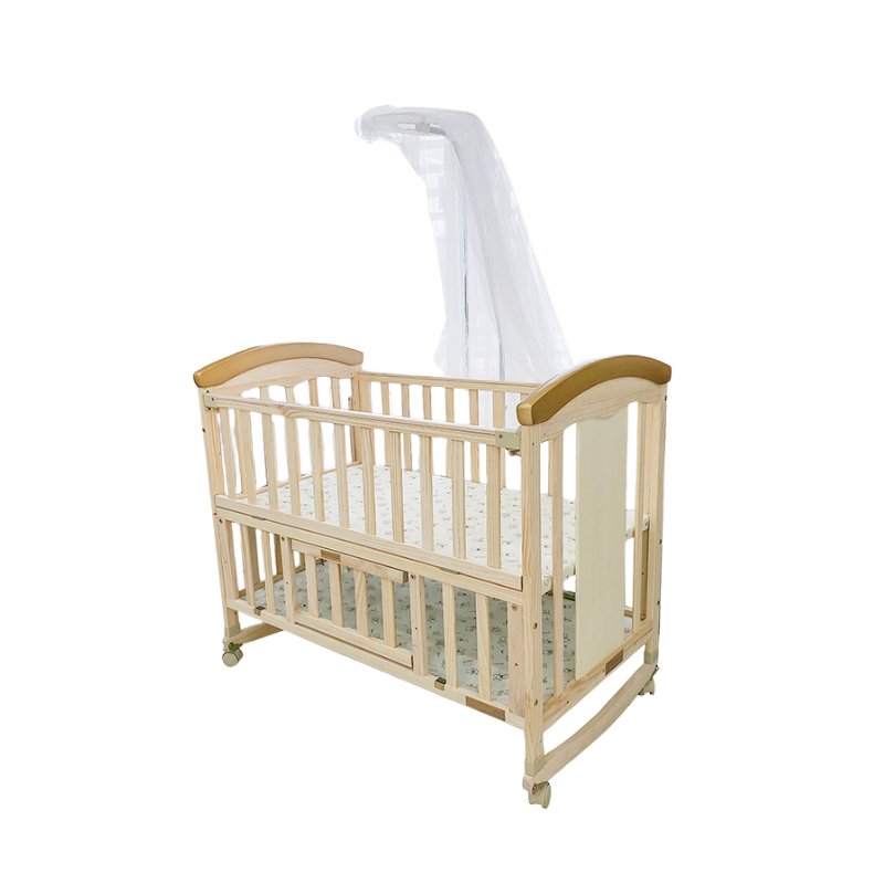 Nôi Cũi Gỗ Umoo UM-08105 - Màu Gỗ