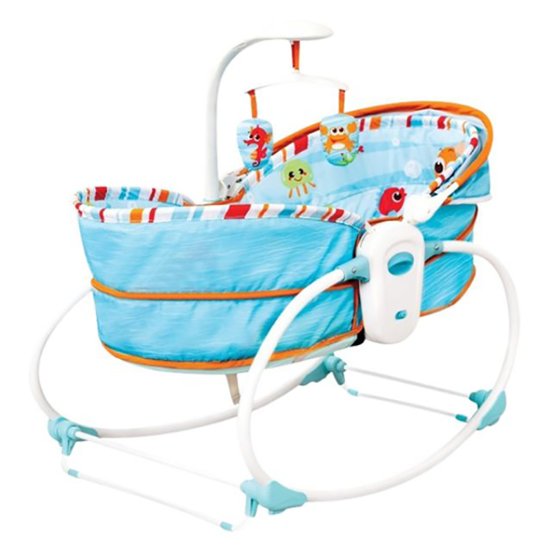 Nôi rung kiêm ghế bập bênh 5 trong 1 Mastela 6038 - Màu xanh họa tiết
