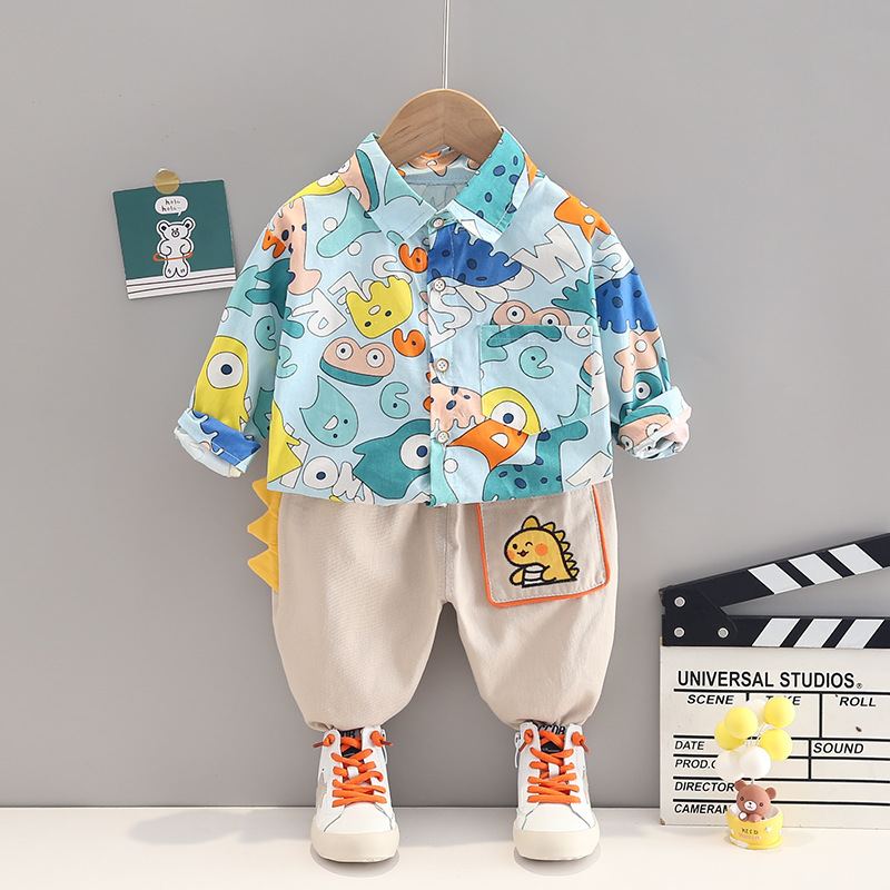 ST557 - Set Quần Áo Sơ Mi Màu Sắc Cho Bé Trai