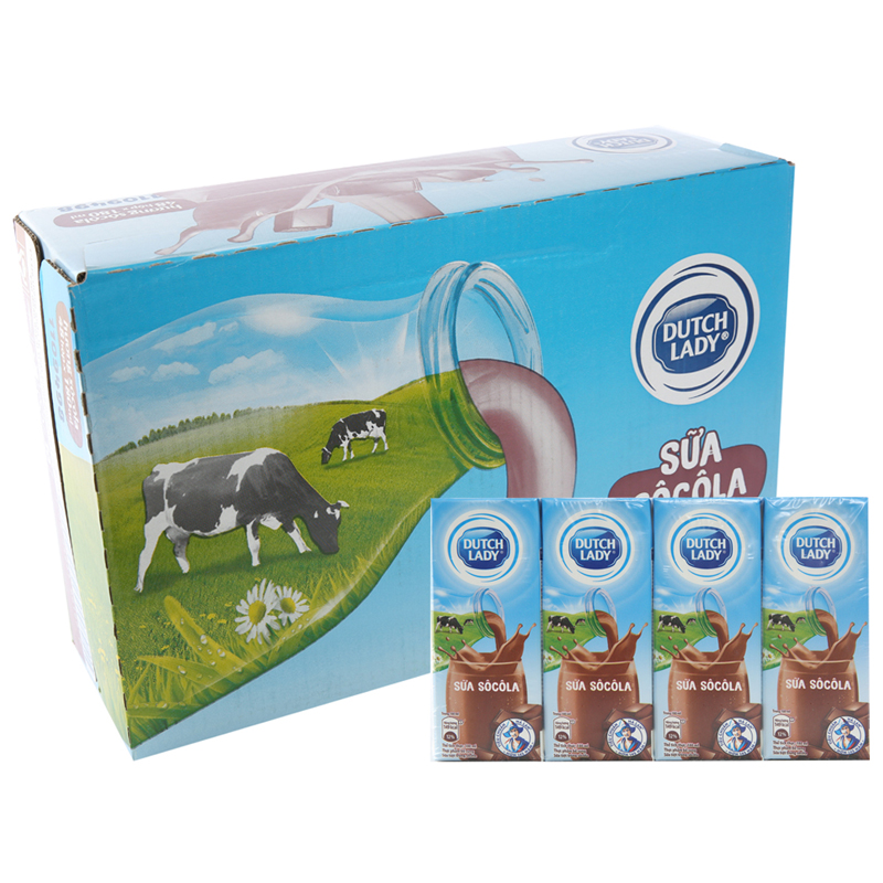 Sữa tươi tiệt trùng Dutch Lady Socola 180ml - Thùng 48 hộp