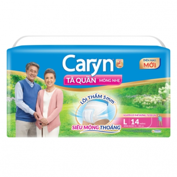 Tã Quần Người Lớn Mỏng Nhẹ Caryn Size L 14 Miếng